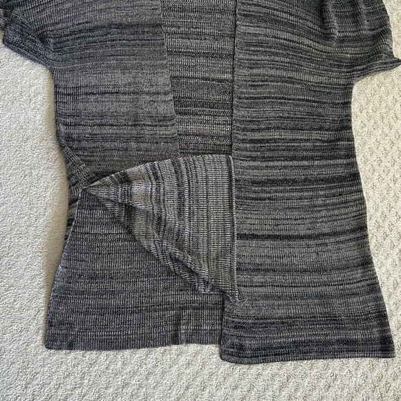 Eileen Fisher Sleek Tencel Knit Kimono Cardigan Sweater Black/Natural Size L/XL - Picture 7 of 14